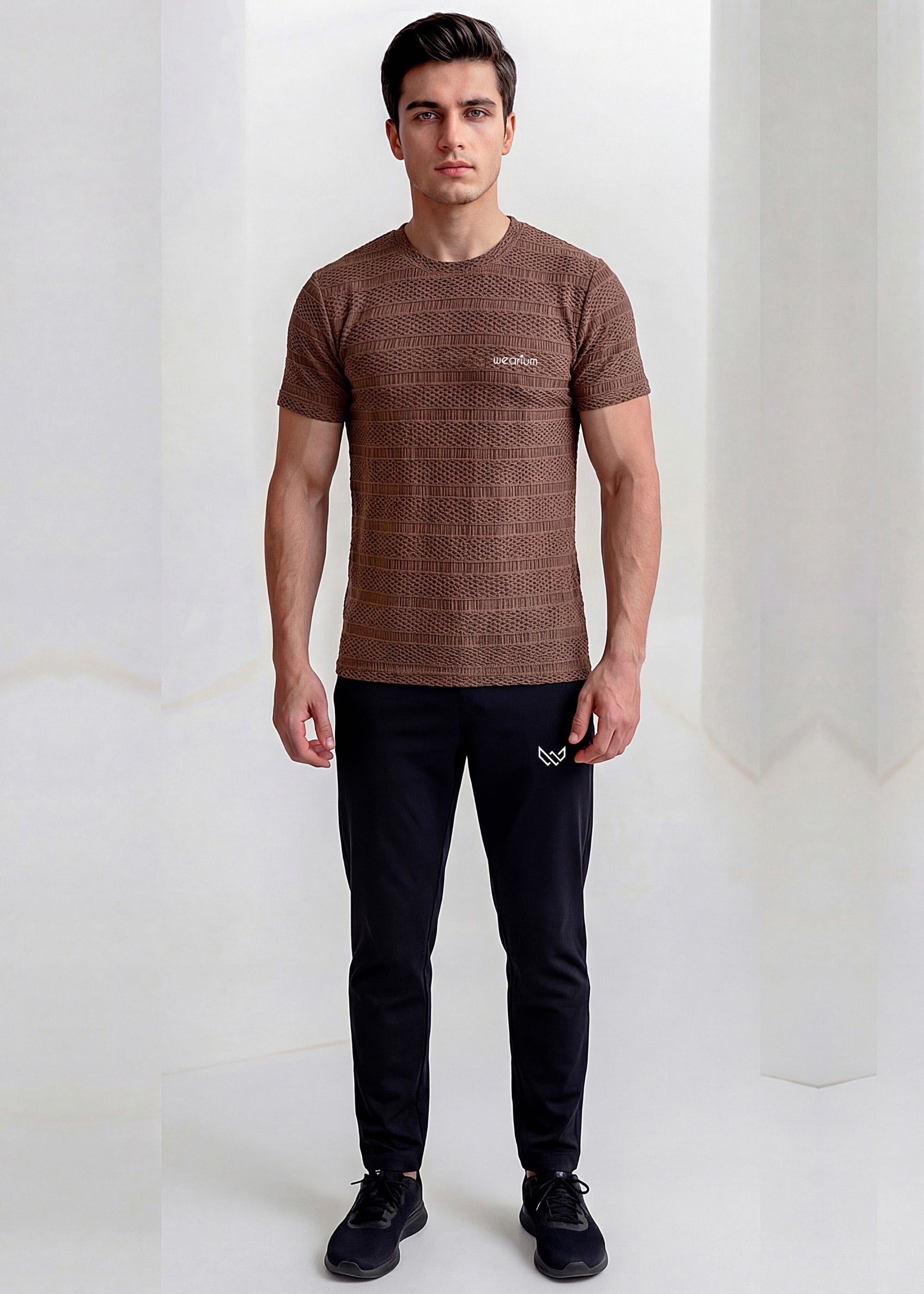 Imported Popcorn Knit - Brown Tracksuit