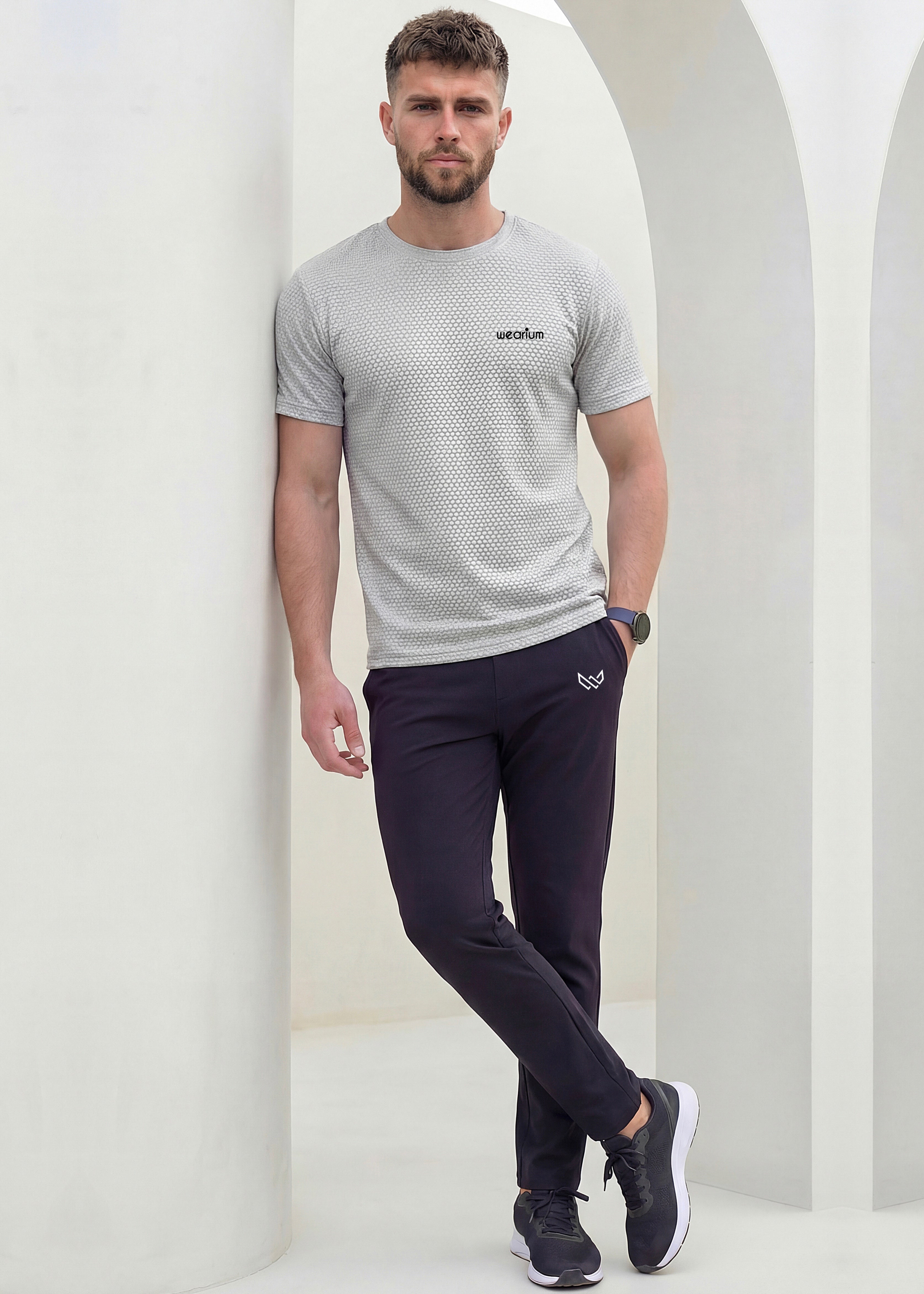 Imported Hexa Knit - Silver Grey Tracksuit
