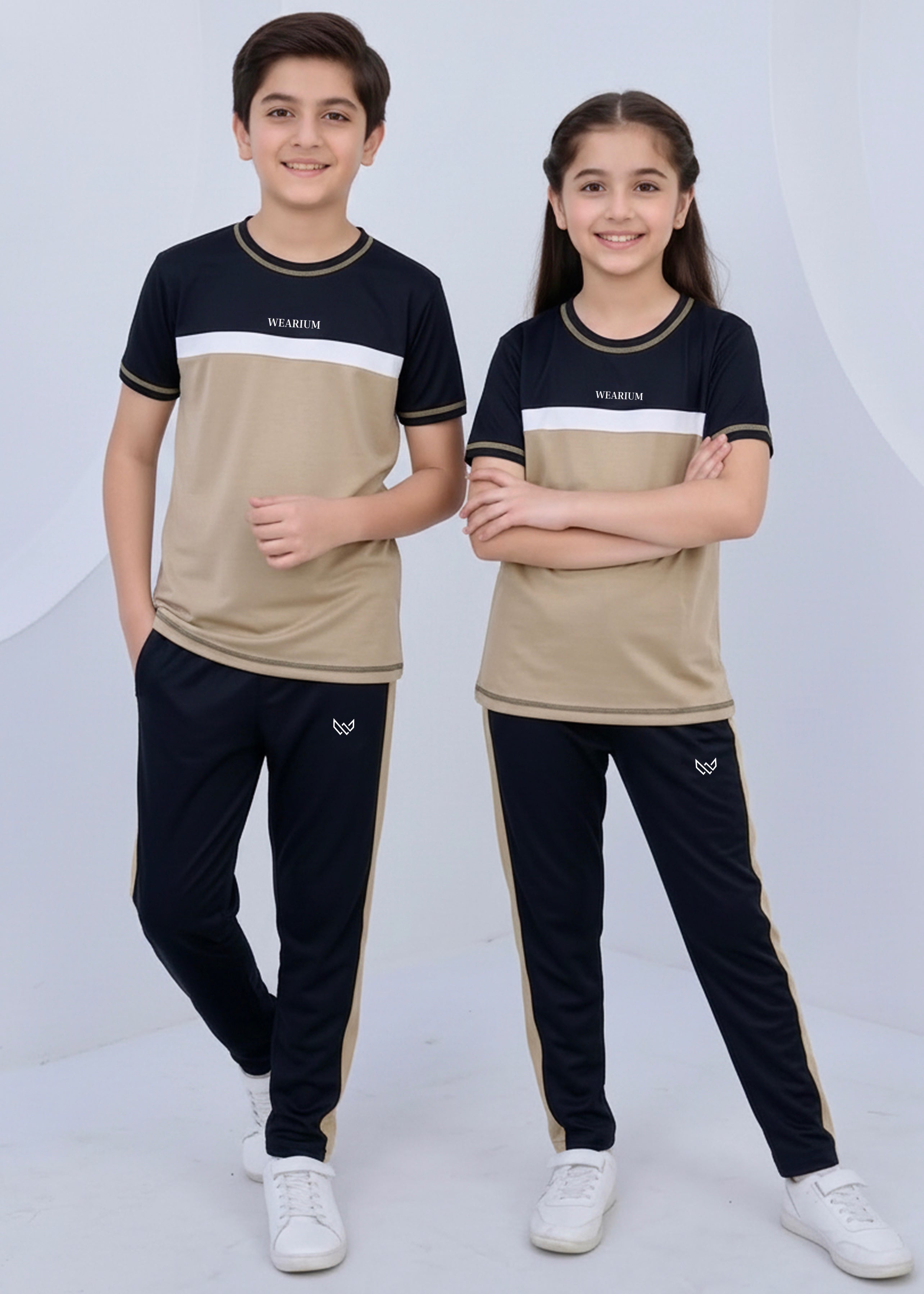 Tan Trimmed 5 Thread - Kids Dri-Fit