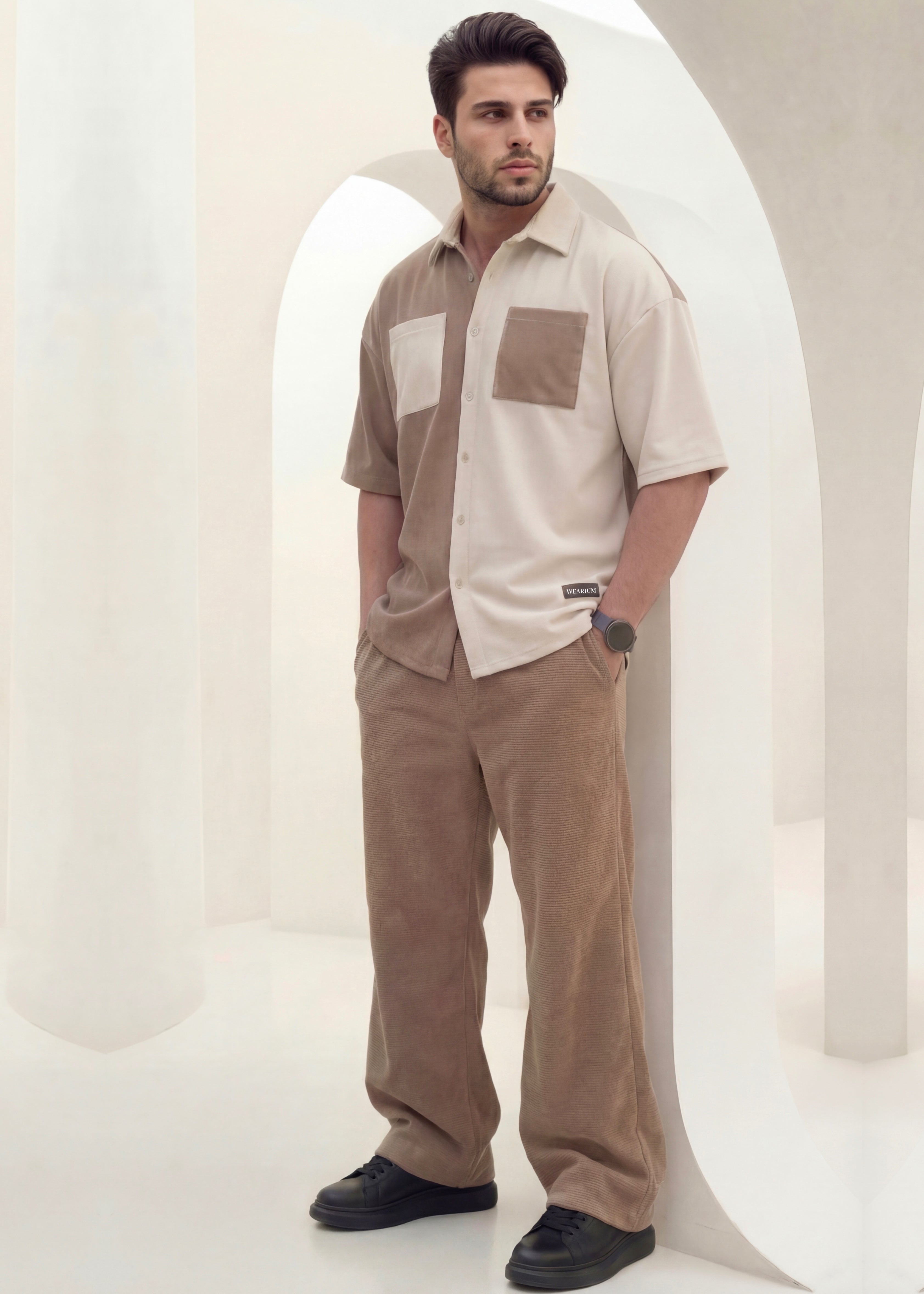 Dune Split - Beige/Khaki Premium Safari Suit