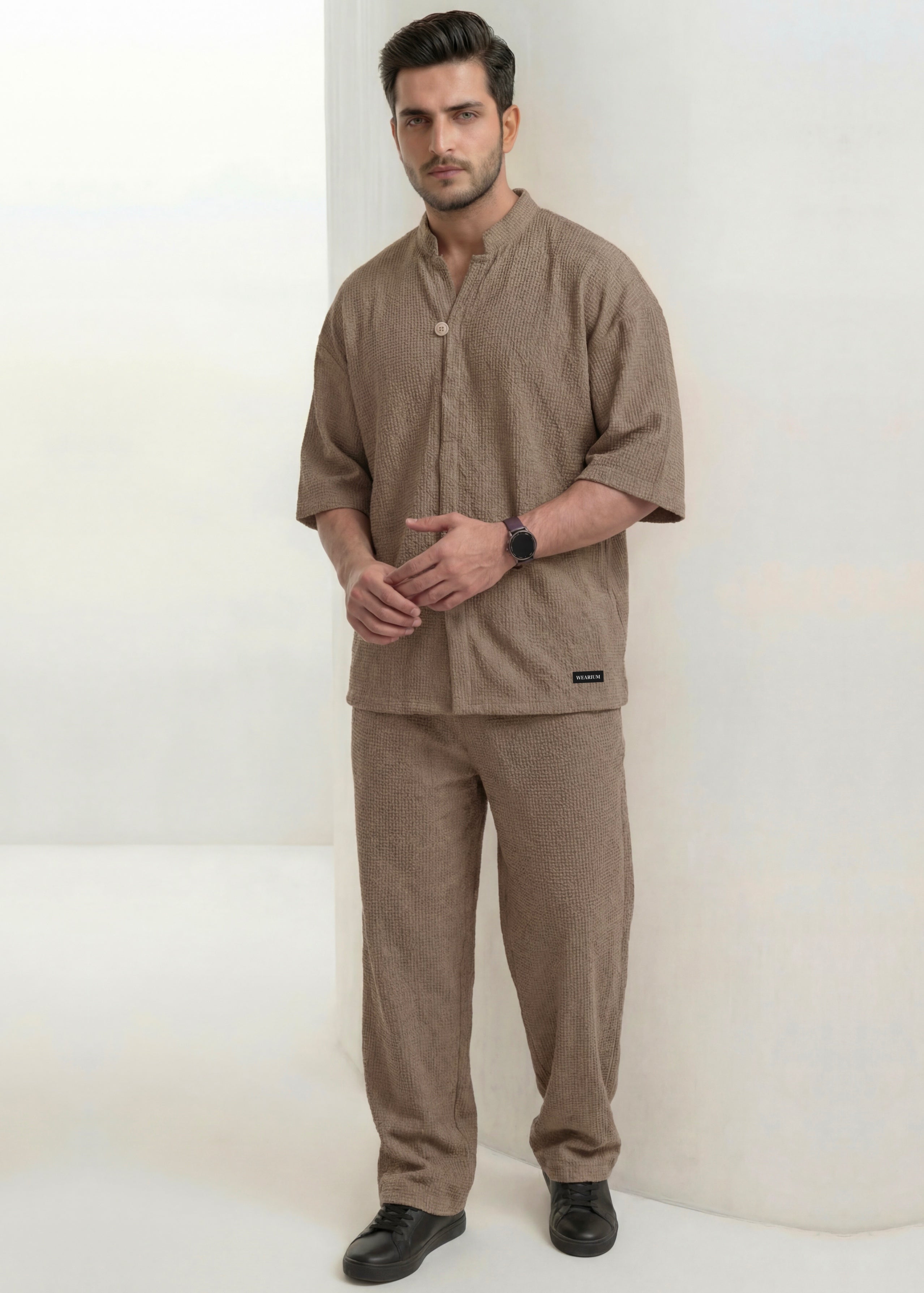 Mocha Box-Knit - Premium Co-ord Set