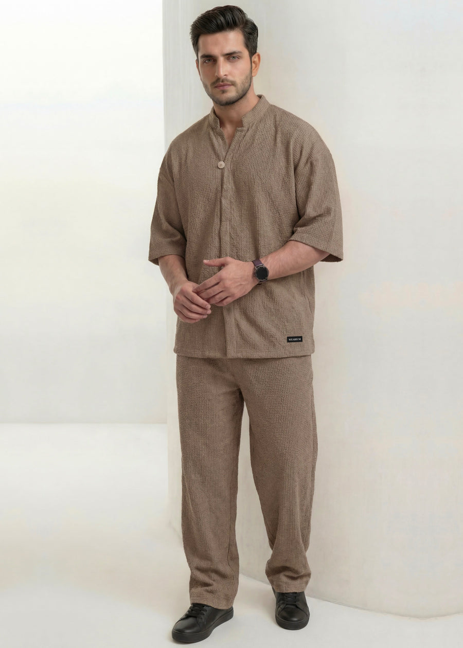 Mocha Box-Knit - Premium Co-ord Set