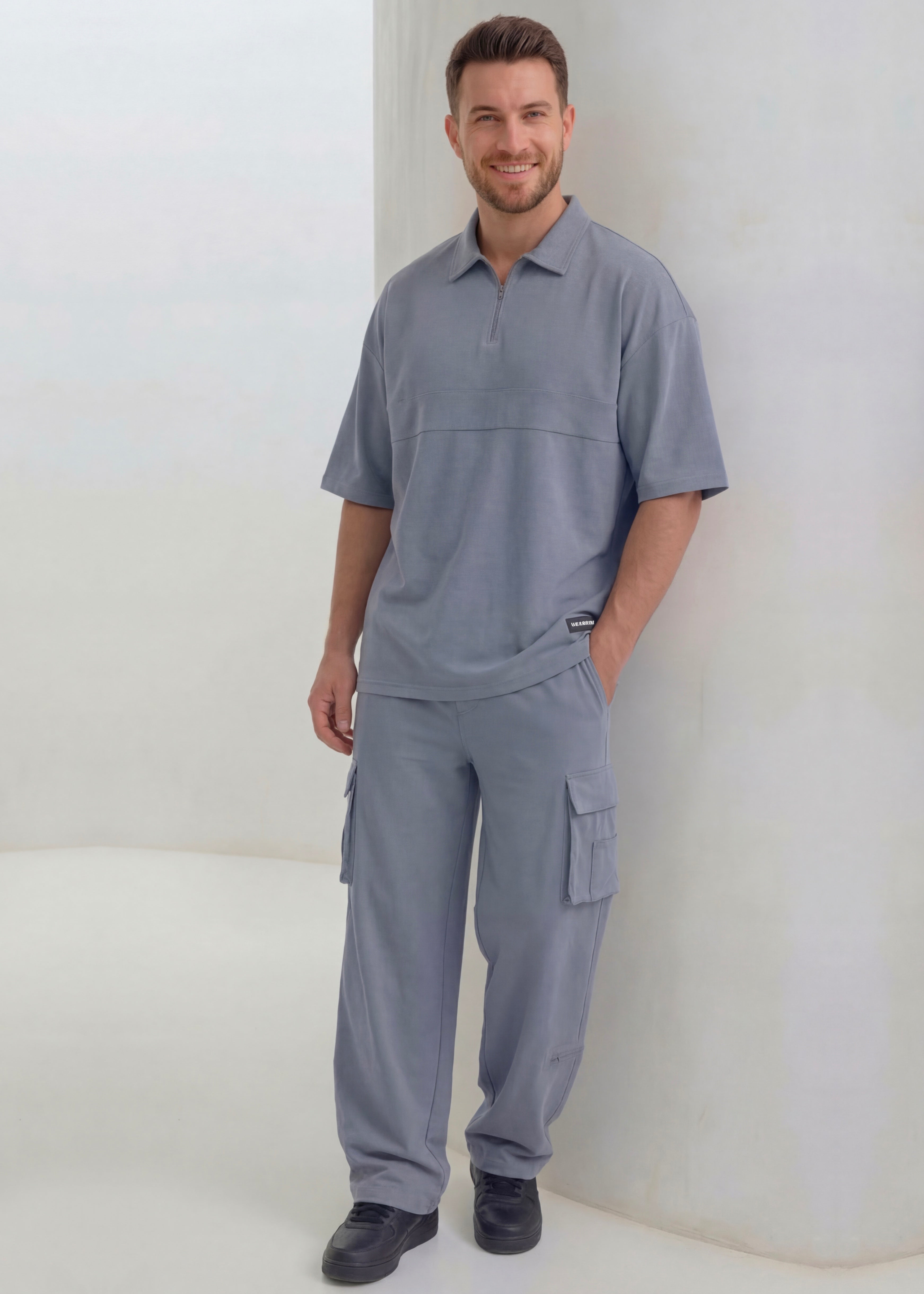 Ridge Cargo Polo Suit - Premium Silver Grey